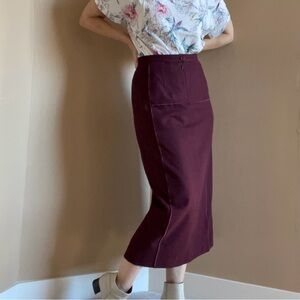 Harve Benard Burgundy Purple Pencil Skirt